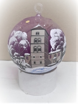 Glaskugel mit Ständer Bad Hersfeld, Katharinenturm - Blau, Rot, Weiß oder Grau